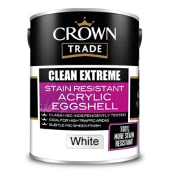 5lt Crown Trade Clean Extreme Acrylic Eggshell White