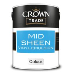 5lt Crown Trade Mid Sheen Vinyl Emulsion Colour