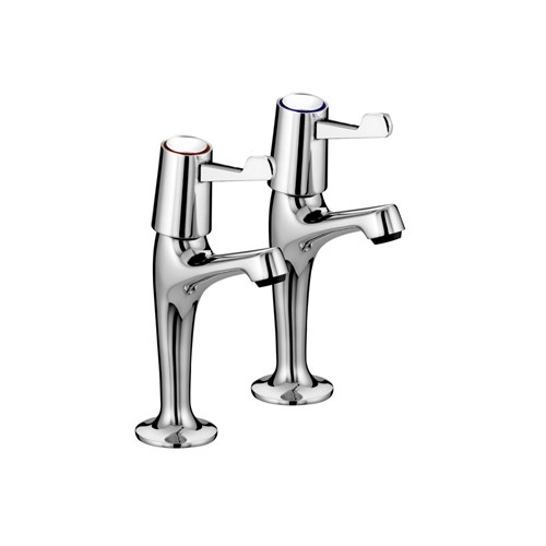 High Neck Pillar Taps with 3" (76mm) Levers VAL2 HNK C CD